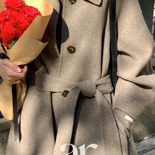 [자체제작] (MADE) 헤링본 벨티드 핸드메이드 롱 울 코트 ct1677