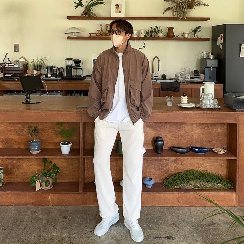 남자스웨이드자켓 오버핏 하이넥 차이나카라 남자 자켓