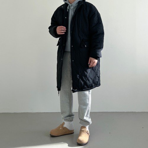 남자롱깔깔이 남자야상패딩 경량 롱 퀄팅 점퍼 개파카