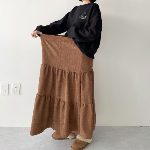 캉캉 골덴롱스커트 겨울 코듀로이롱스커트