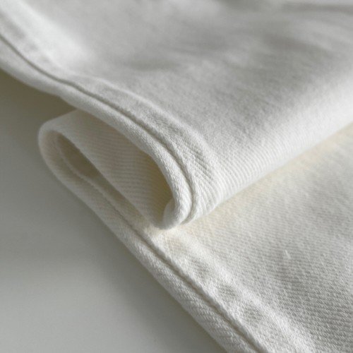 도톰한 화이트진 화이트데님 여성 하이웨스트 세미와이드 일자 통바지 봄 가을 면 코튼 누아크림진