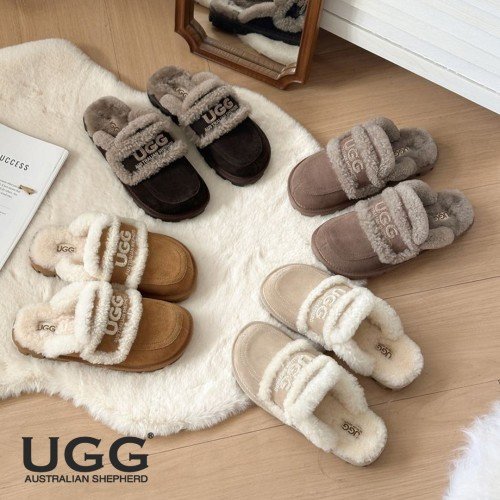 호주 에버어그 릴리 시어링 바이올렛 양털 양모 여성 겨울 방한 어그 뮬 슬리퍼 AS2089