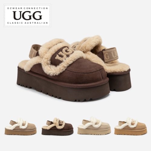 호주 오즈웨어 바이올렛 시어링 플랫폼 겨울 방한 여성 양털 어그 슬리퍼 뮬 OB938PD