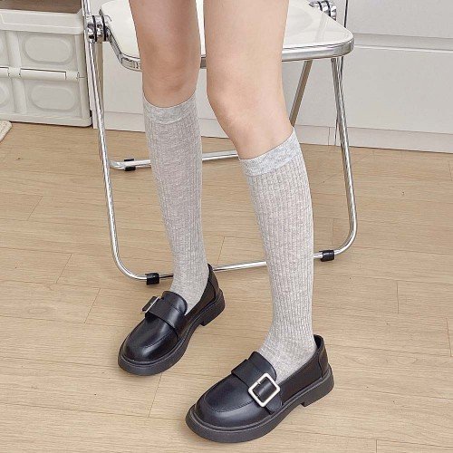 면 시스루 니삭스 얇은 양말 골지 롱 무봉제 루즈삭스 긴목 레이스 돌돌이 여름양말