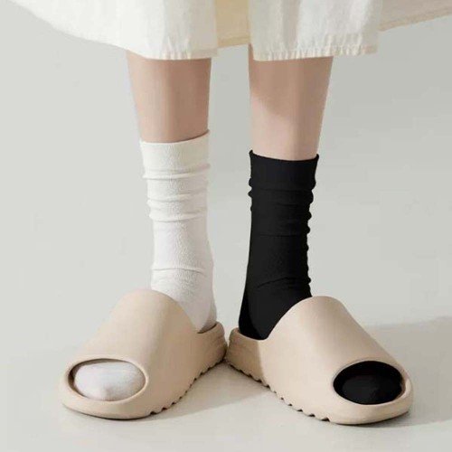 에멜강스 무압박 면 양말 무봉제 임산부 산모 무지 검정 학생 흰 양말 5켤레 세트