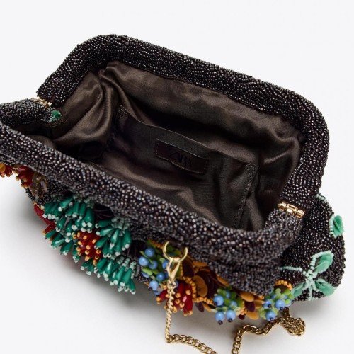 자라 멀티컬러 비즈 그래픽 플라워 그랩백 6651/610 MULTICOLOURED