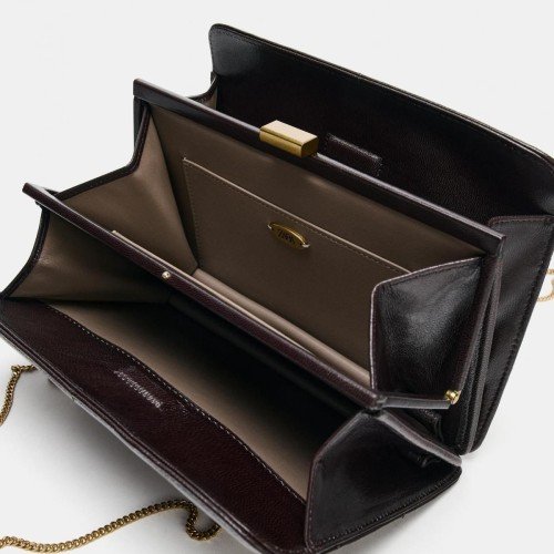 자라 클래식 레더 체인 숄더백 컴파트먼트 6453/610 BROWN