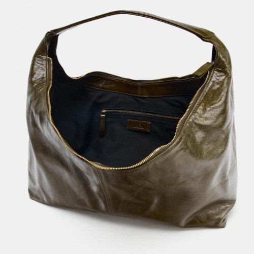 자라 트렌디 오벌 레더 호보백 6199/610 GREEN