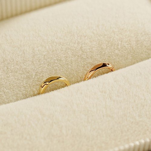 14K 18K 미니 귓바퀴 플랫 원터치 링 귀걸이