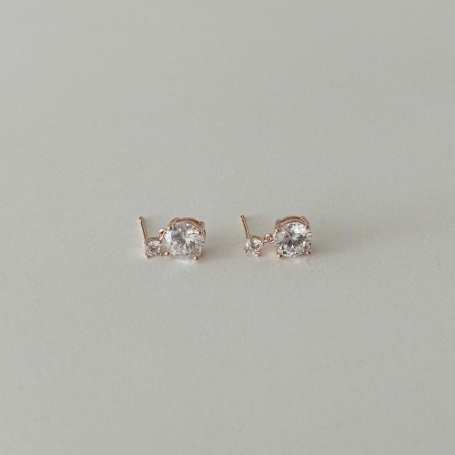 14K골드필드침 기본 큐빅 드롭 귀걸이 심플 데일리 주얼리