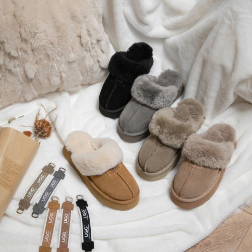 호주 어그 코케트 펀케트 수지 와플 머핀 플랫폼 통굽 밴딩 키높이 에버 여성 양털 슬리퍼