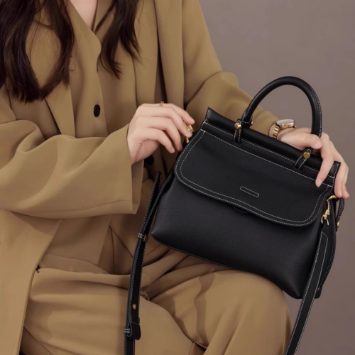 룩킵 가벼운 천연 소가죽 토트백 40대 여성 서류 수제 통가죽 하객가방 2color