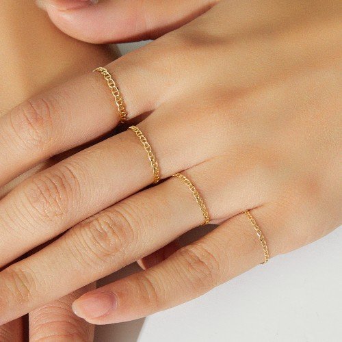 14k 18k 사다리 체인 금 반지