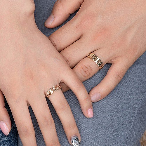 14k 데바 커플링 금 반지