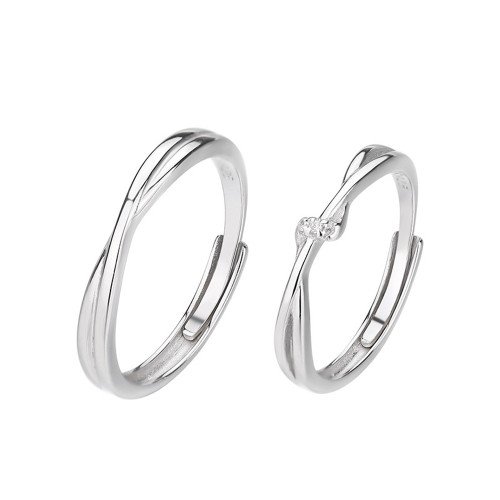 실버 925 두줄 꼬임 남자 여자 커플 링 은반지 R122