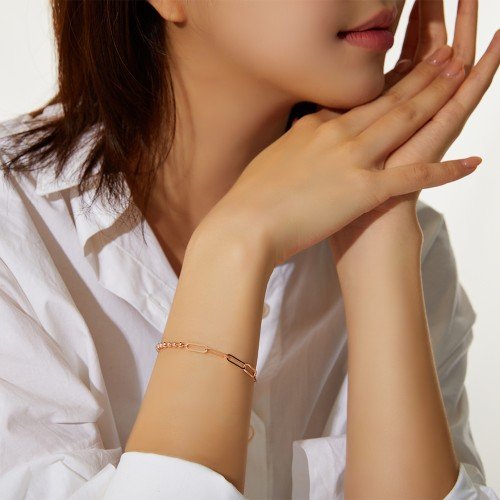 14K 18K 포르비토 클립 앤 볼 체인 금 팔찌