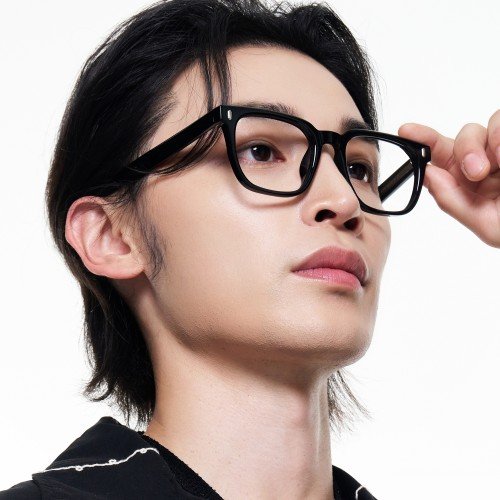 빅사이즈 블랙 투명 사각 뿔테 블루라이트차단 안경