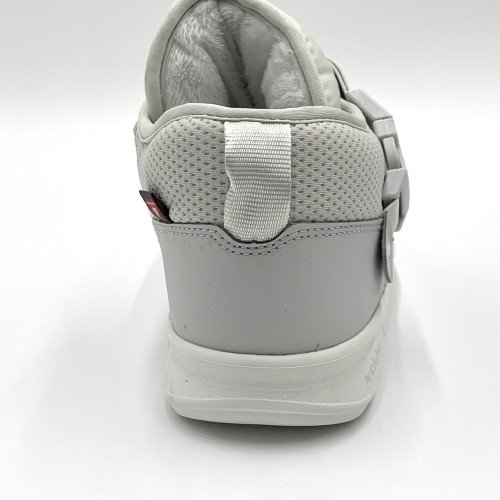 [국내매장판] 뉴발란스 키즈 패딩 부츠 어린이 방한화 아동 겨울 끈없는 찍찍이 털신 그레이(중목), 170