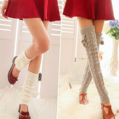 데일리 여성 레그 워머 꽈배기 니트 레그 워머 종아리 겨울
