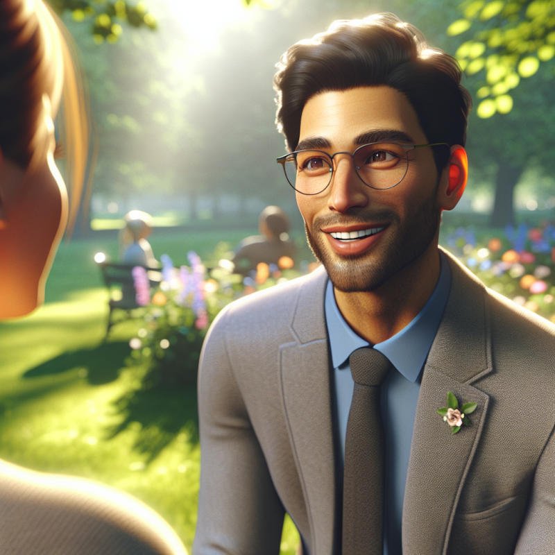 안경 남자와 대화 후 연락처 획득