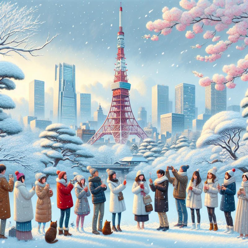 도쿄 첫눈 자민당 300석 전망